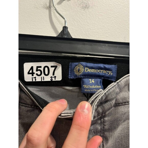 Democracy Ab Solution Womens Gray Jeans Sz 14 Denim Straight Pockets Stretch Zip - Picture 6 of 6